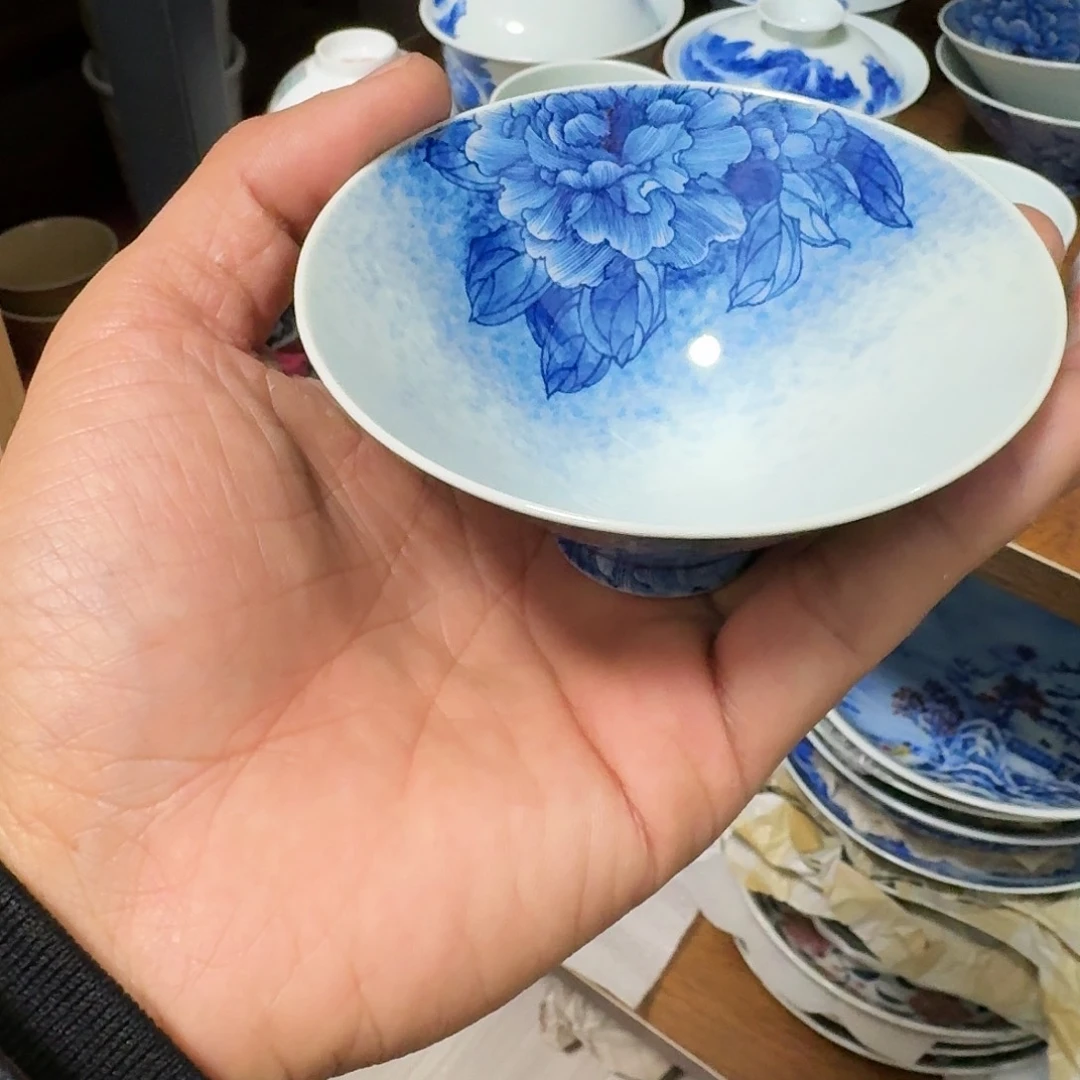 瓷片哈*现代景德镇陶瓷手绘茶具