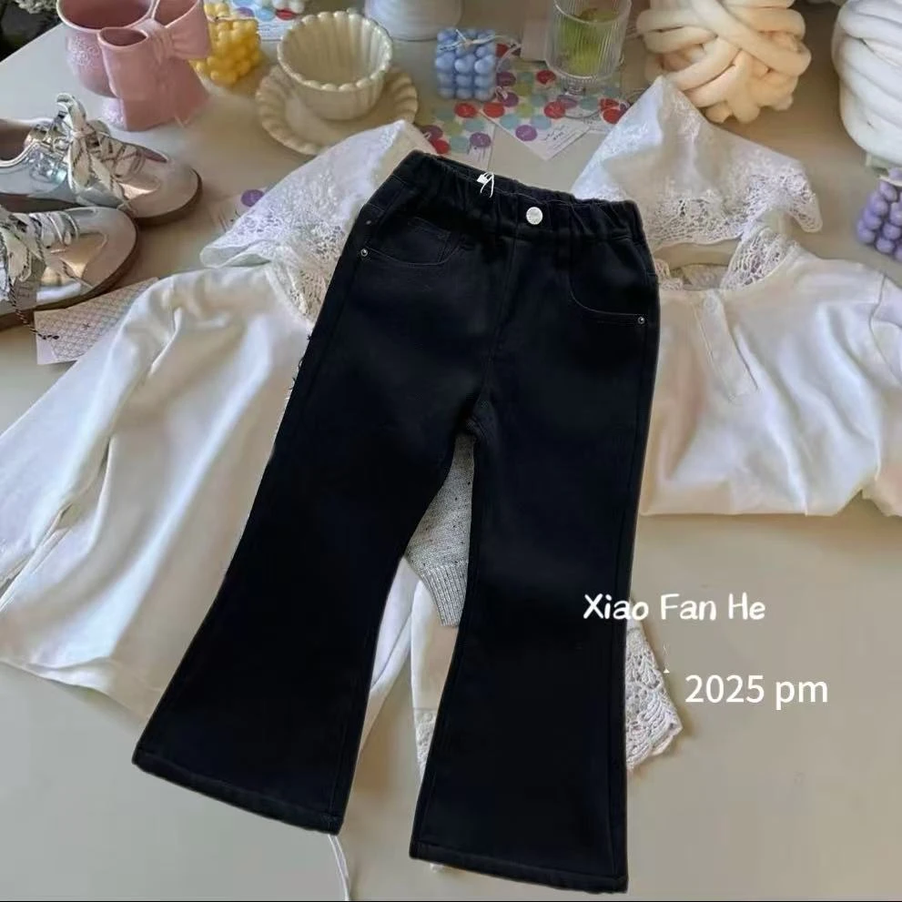 春款喇叭裤马蹄裤~百搭黑色显腿长弹力裤子