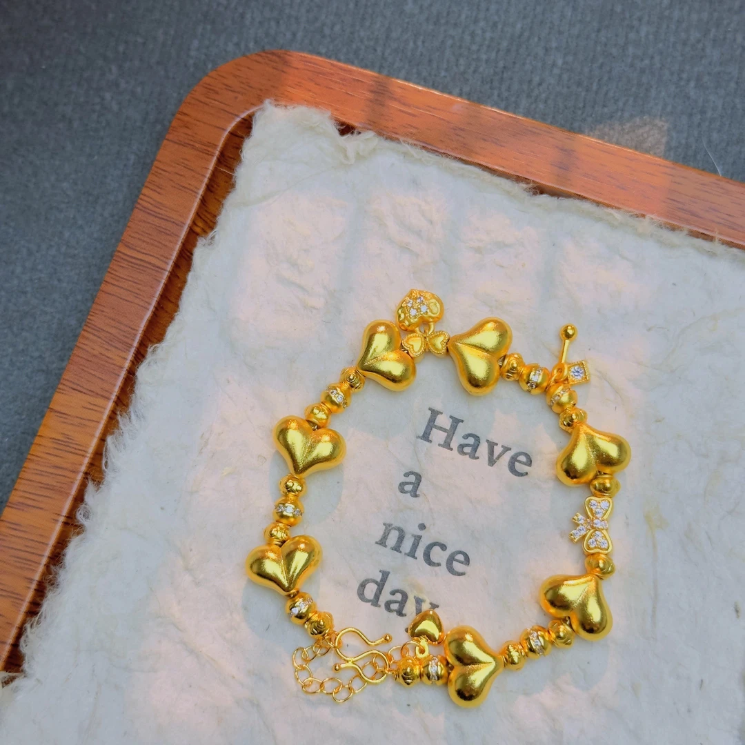 【丁老头甄选】高定精工小屁桃手链20165