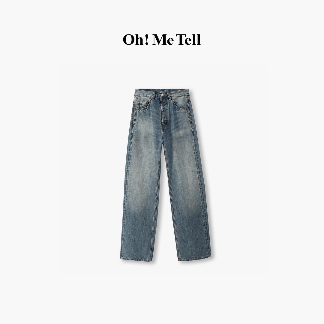 Oh！Me Tell【Rose杨树林同款神裤】定制白边赤耳面料V型高腰牛仔裤