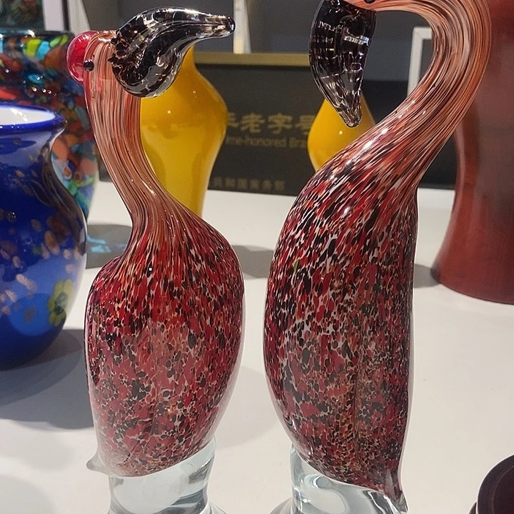 琉璃纯手工丹顶鹤一对