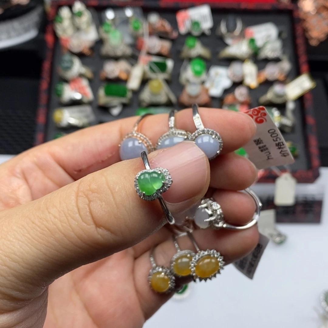 翡翠银S925镶嵌戒指