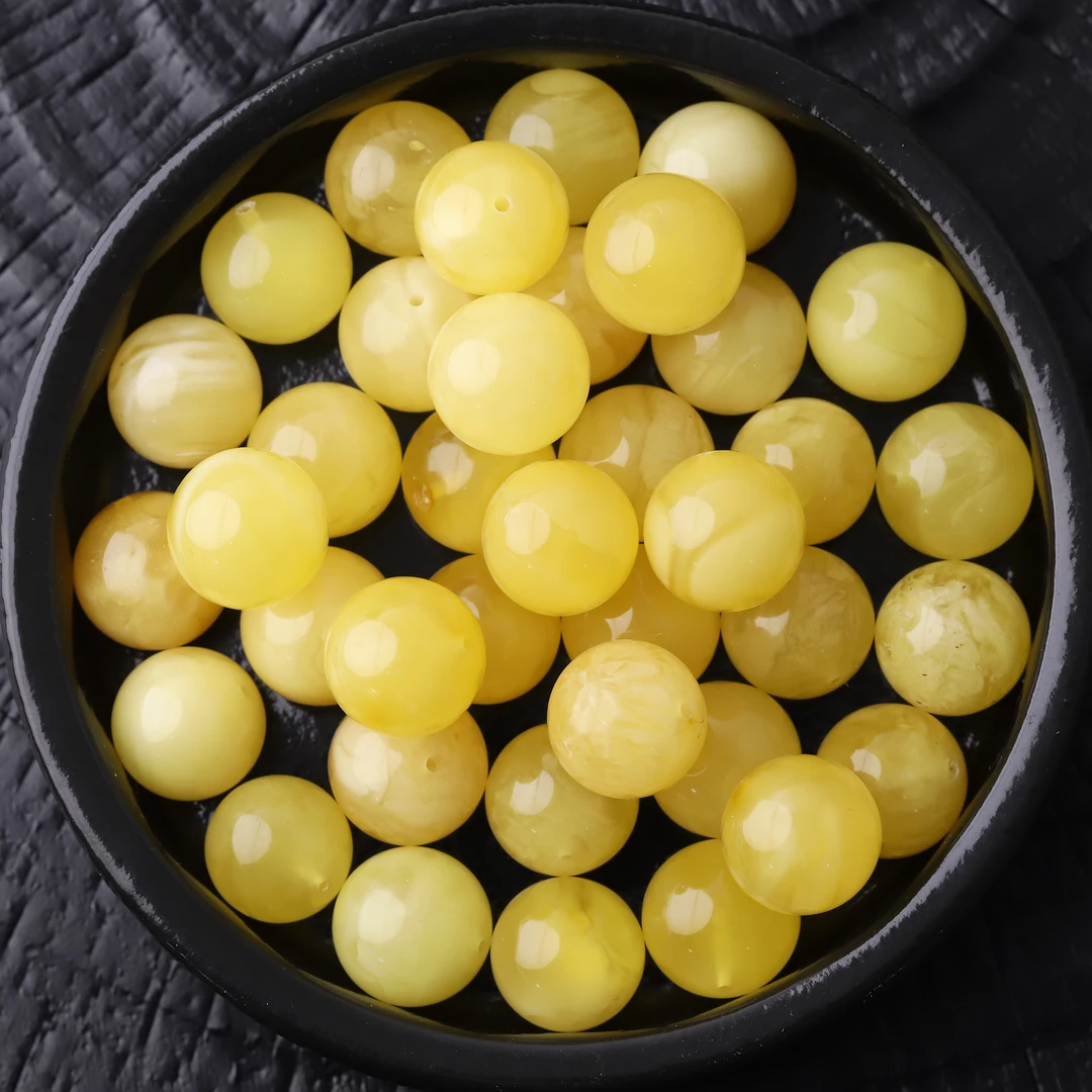 S2248 蜜蜡圆珠文玩配饰隔珠腰珠DIY饰品配件（多样性发其一）