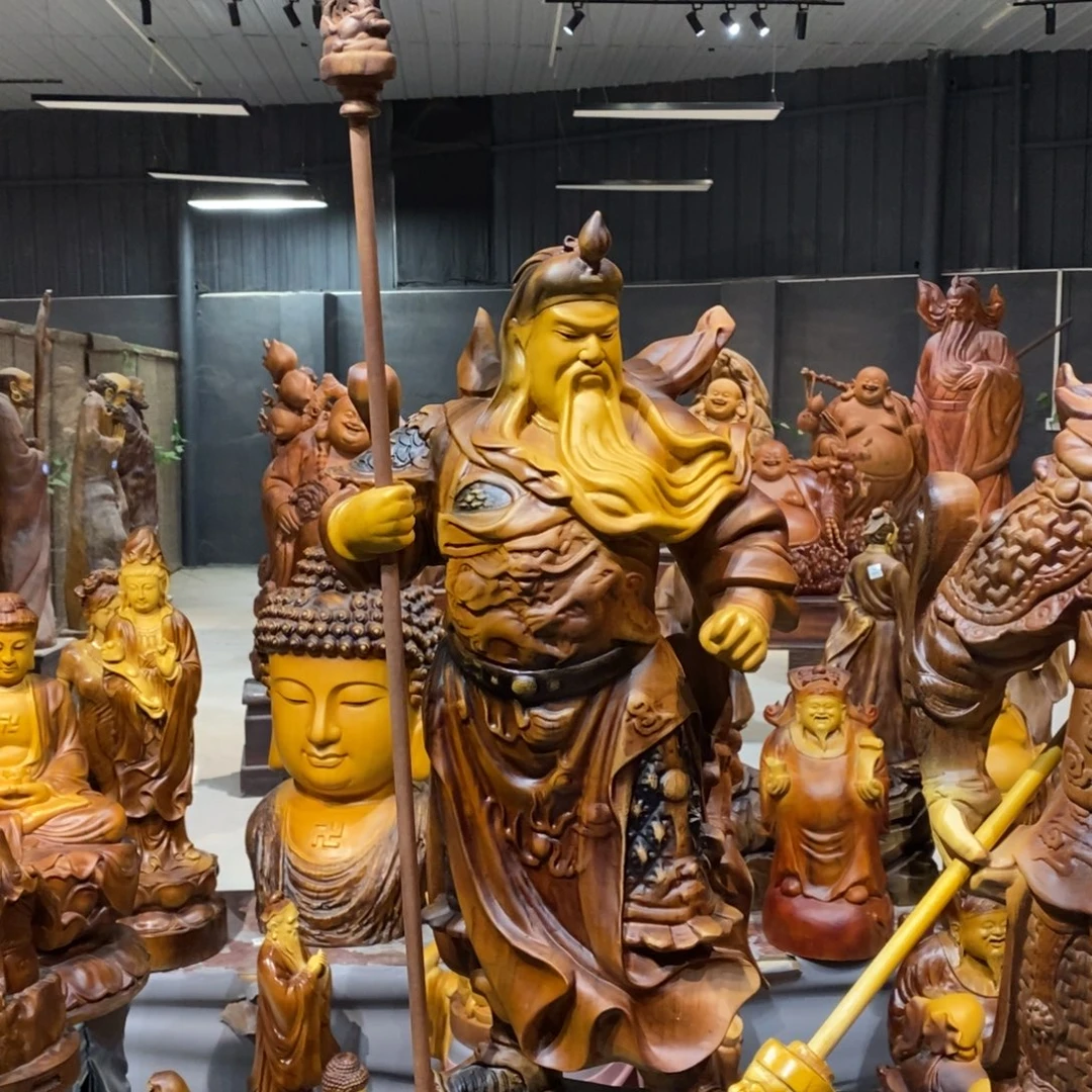 瑞***泽香榧木香樟木立刀关公1米高