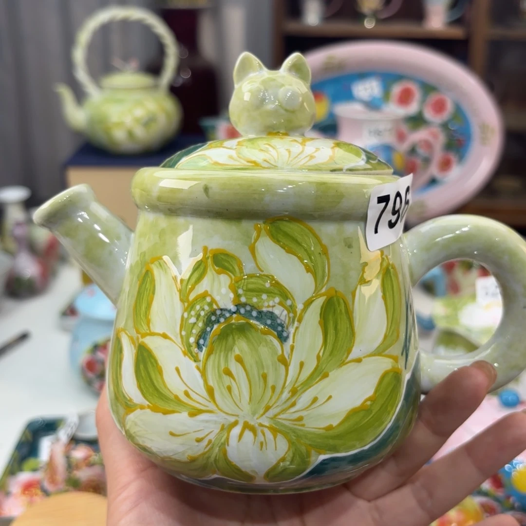 瓷片景德镇手绘高温釉下彩陶瓷茶具