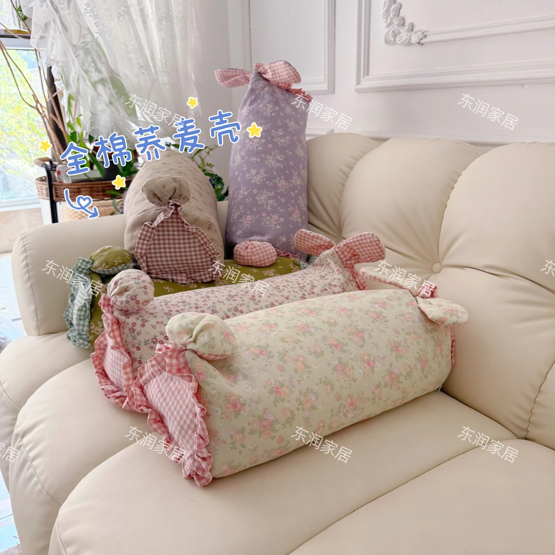 双层纱全棉荞麦壳枕头纯棉荞麦皮护颈椎兔兔枕