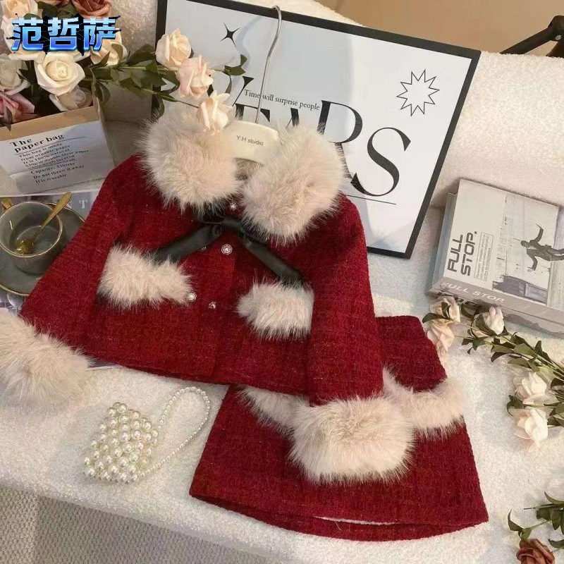 【奥莱折扣】6Y155女童冬季小香风洋气儿童夹棉加厚可6岁女孩秋冬