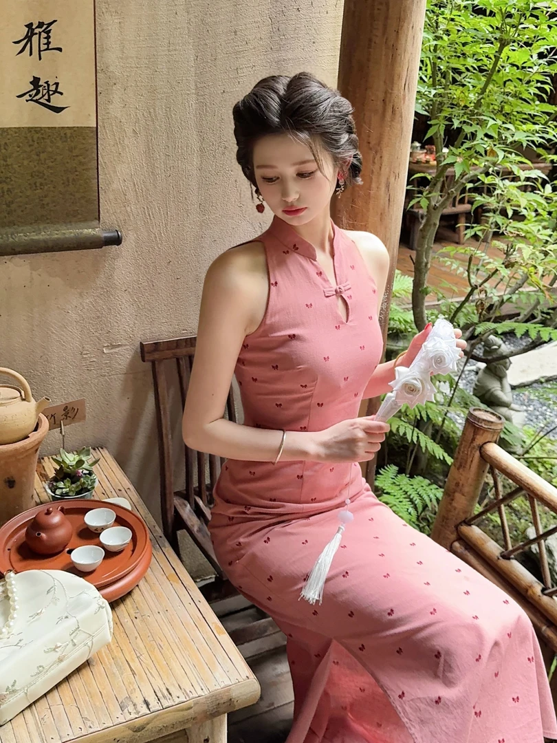 现货一生罗曼【玫花露】秋季新款新中式裙子旗袍款度假连衣裙L1468