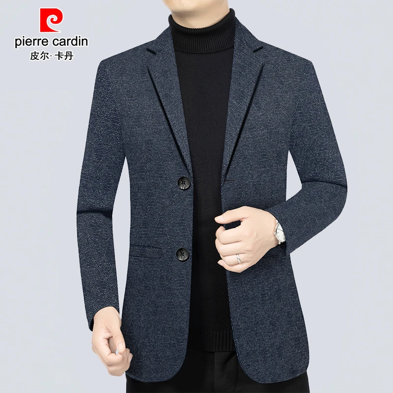 皮尔卡丹休闲西装男薄款通勤休闲西服中青年装夹克外套帅气爸爸装