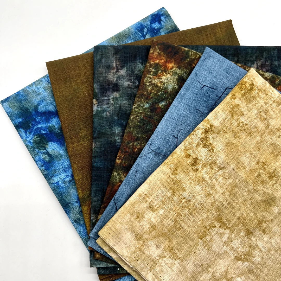 指间非遗鲁绣LX4-6手工棉布一米diy制作门幅55cm仿晕染不连裁