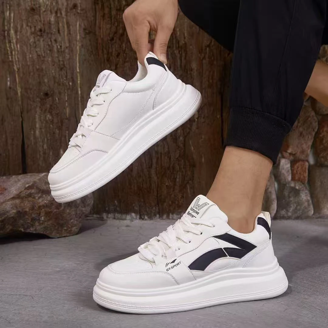 【华小姐】【男款】秋季新款时尚潮流圆头厚底透气百搭休闲鞋016