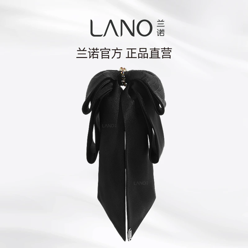 兰诺香云纱蝴蝶结飘带抓夹时尚ins风简约优雅后脑勺抓夹