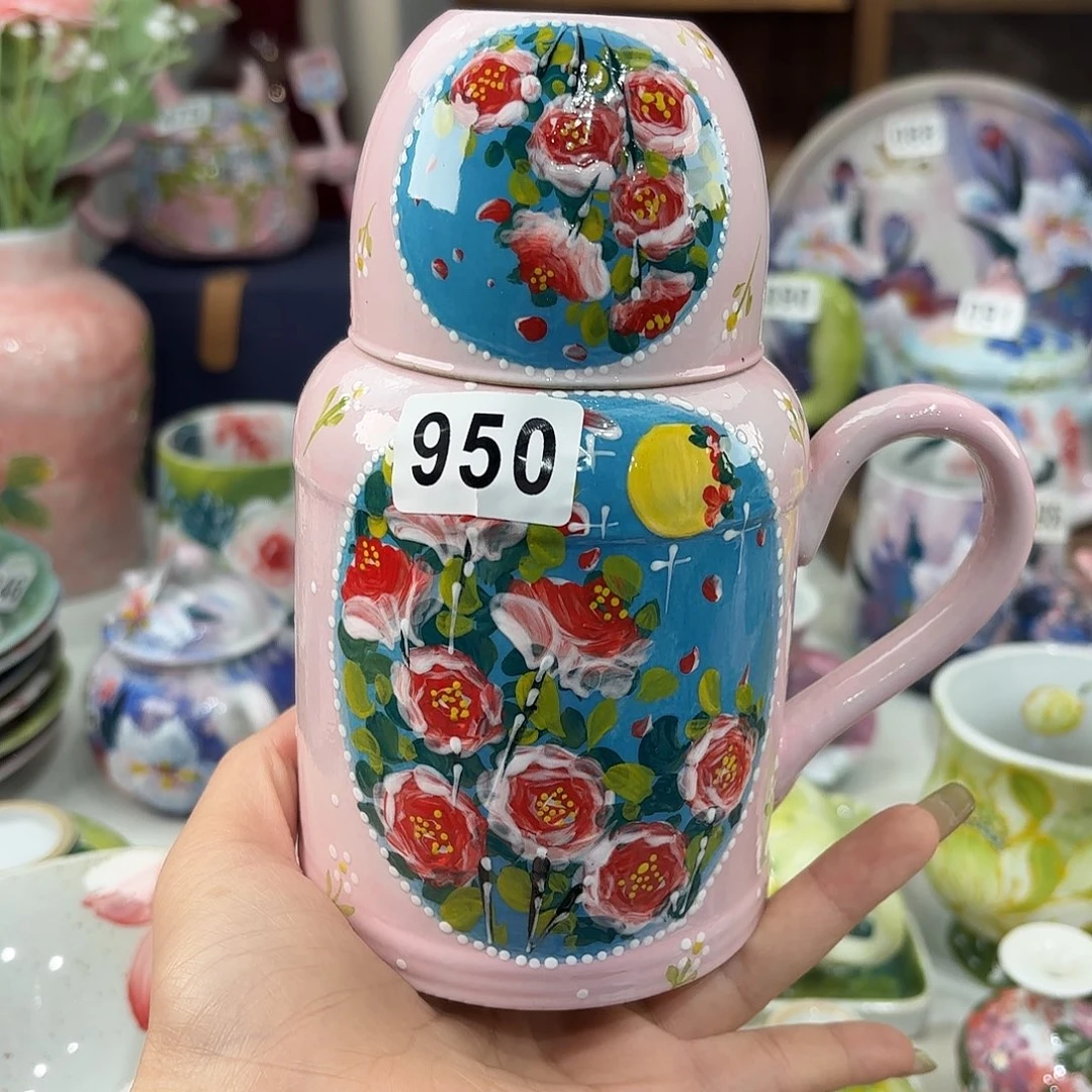 景德镇手绘高温釉下彩陶瓷茶具