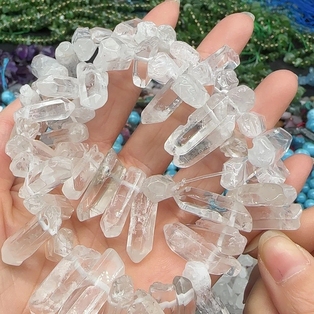 玛瑙/玉髓珠宝半成品合金白水晶水晶柱大一条