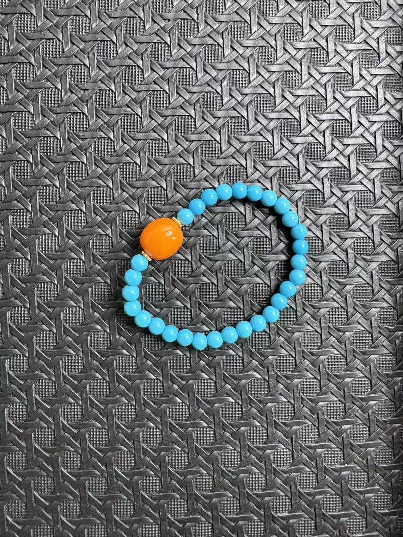 手链 高瓷蓝原创手串6mm