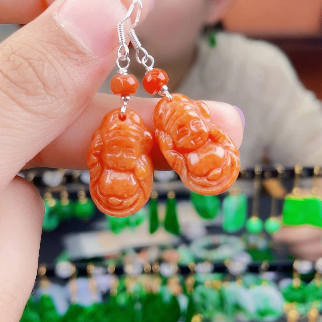 翡翠未镶嵌耳饰饰品