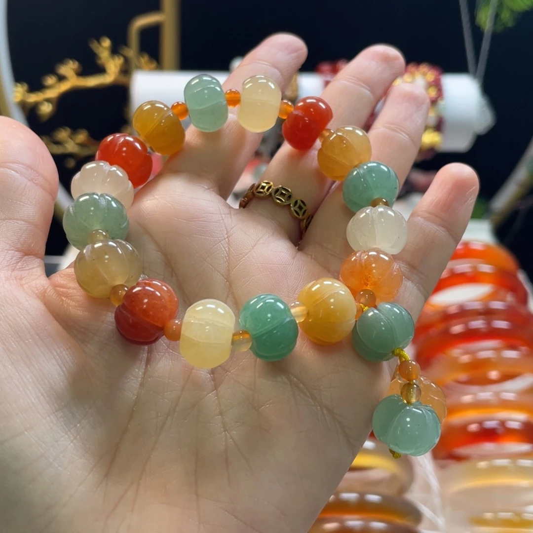 玛瑙/玉髓手串未镶嵌秋*