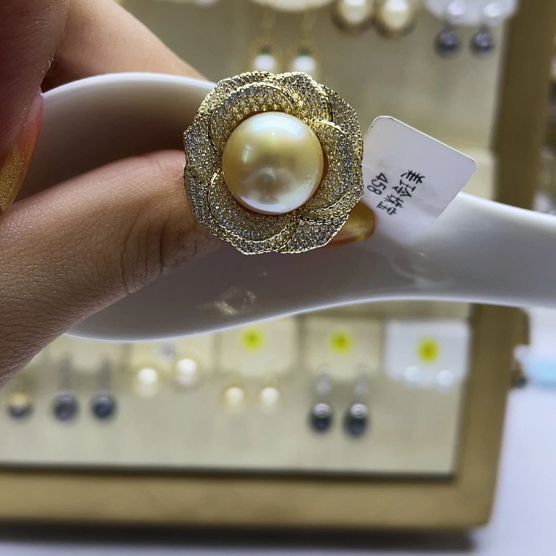 银S925镶嵌海水珍珠戒圈