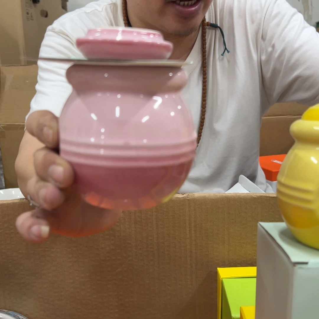 老姊妹家瓷器好漂亮粉色罐猪