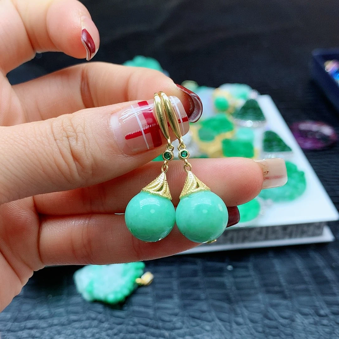 【闪购商品】翡翠耳饰银S925镶嵌，