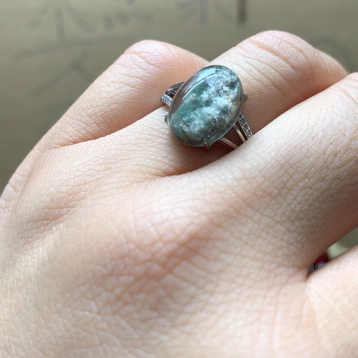 水晶水晶戒指银S925镶嵌