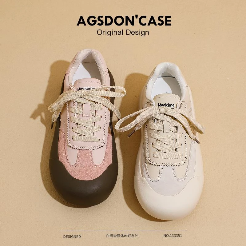 蓬蓬鞋女德训鞋新款春季百搭丑萌面包芭蕾板鞋厚底帆布低帮小白鞋