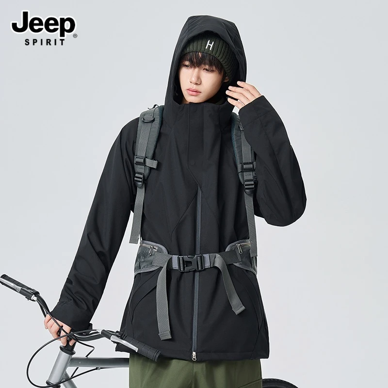 JEEPSPIRIT情侣户外三合一冲锋衣登山滑雪旅行夹克外套内胆保暖
