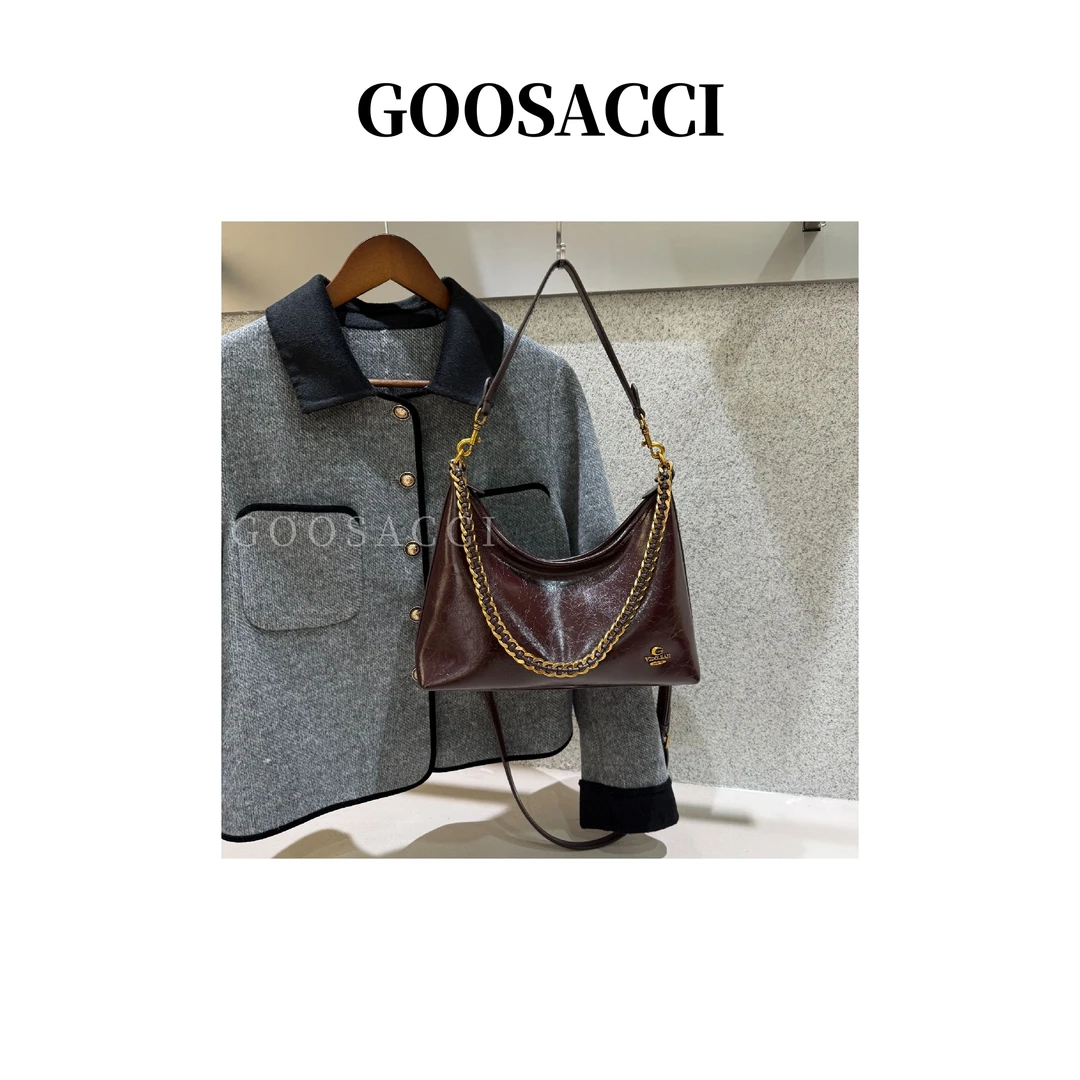 秋季上新流光琥珀时尚百搭单肩斜跨腋下洋气小众设计女士包包