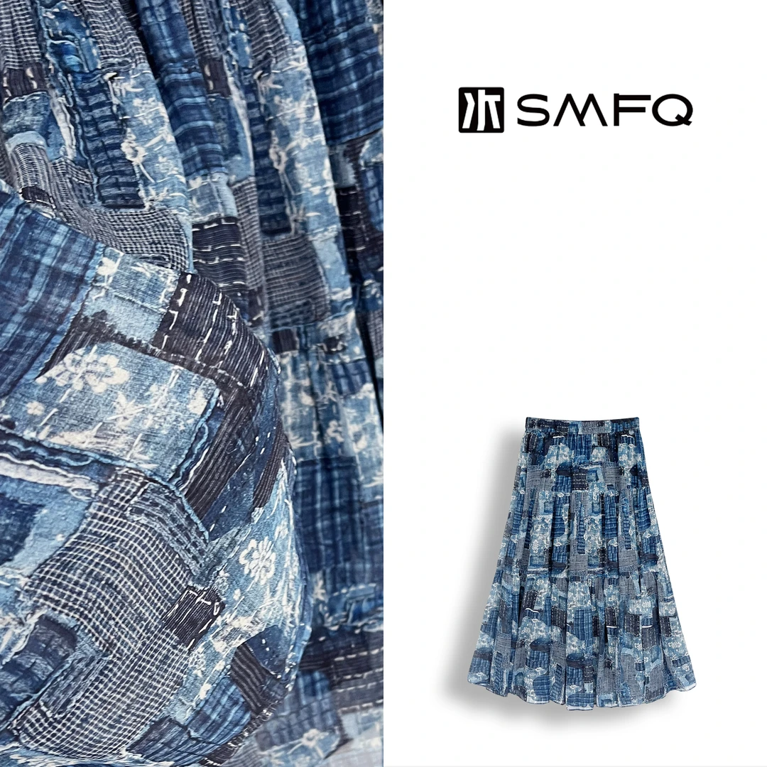 水木夫妻”浪的回声“春夏欧若风碎花裙显瘦半身裙