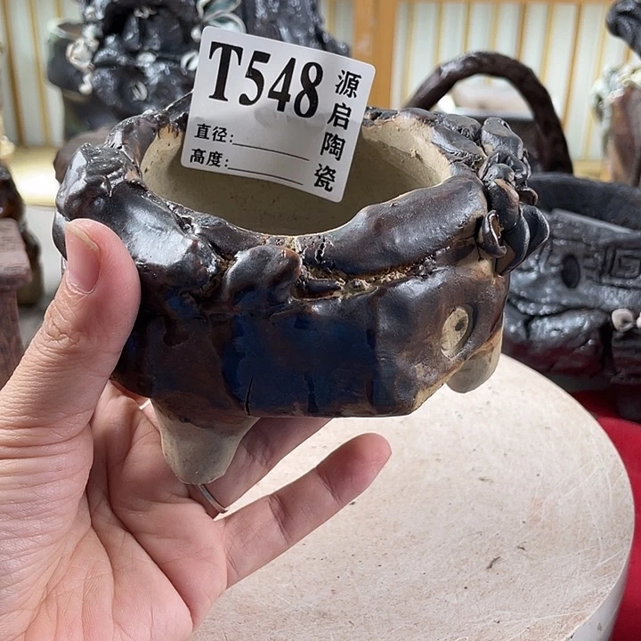 紫砂花盆景德镇陶瓷548瑕疵