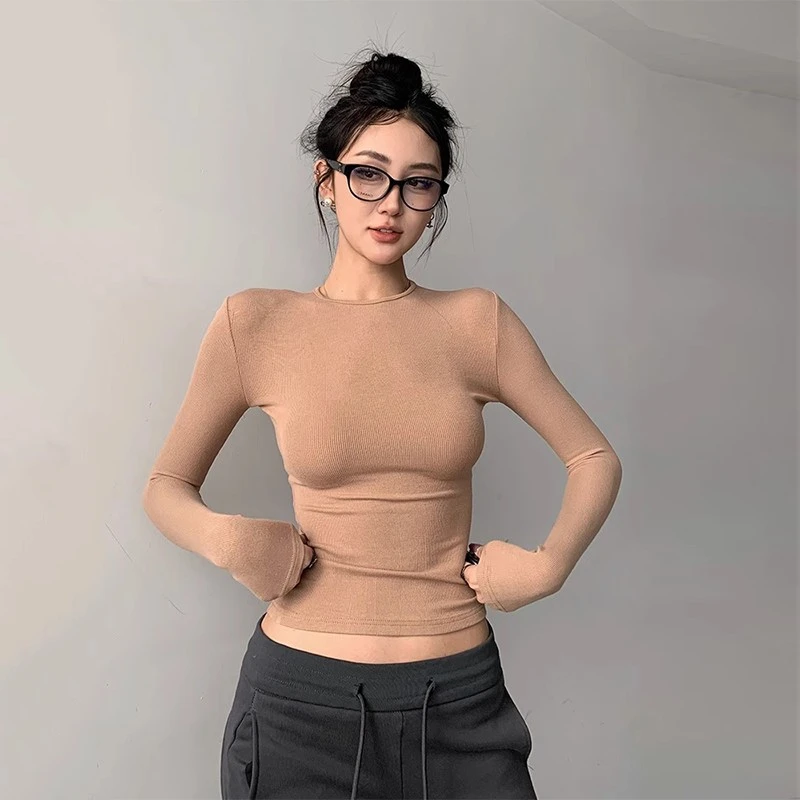 秋装打底衫长袖T恤女2026新款内搭紧身洋气设计感显身材修身上衣