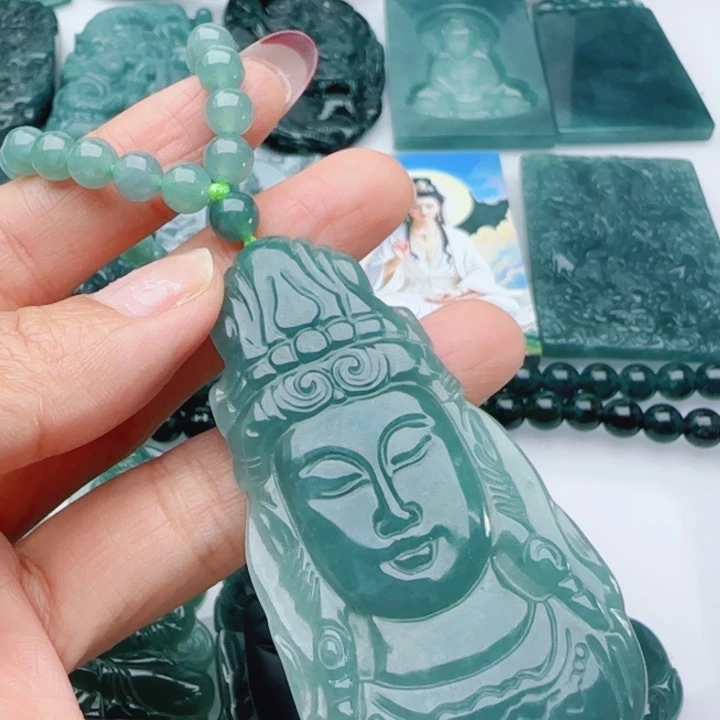 翡翠未镶嵌颈饰多样性发货天然A货翡翠