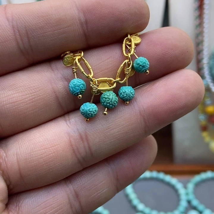 绿松石配饰合金手链