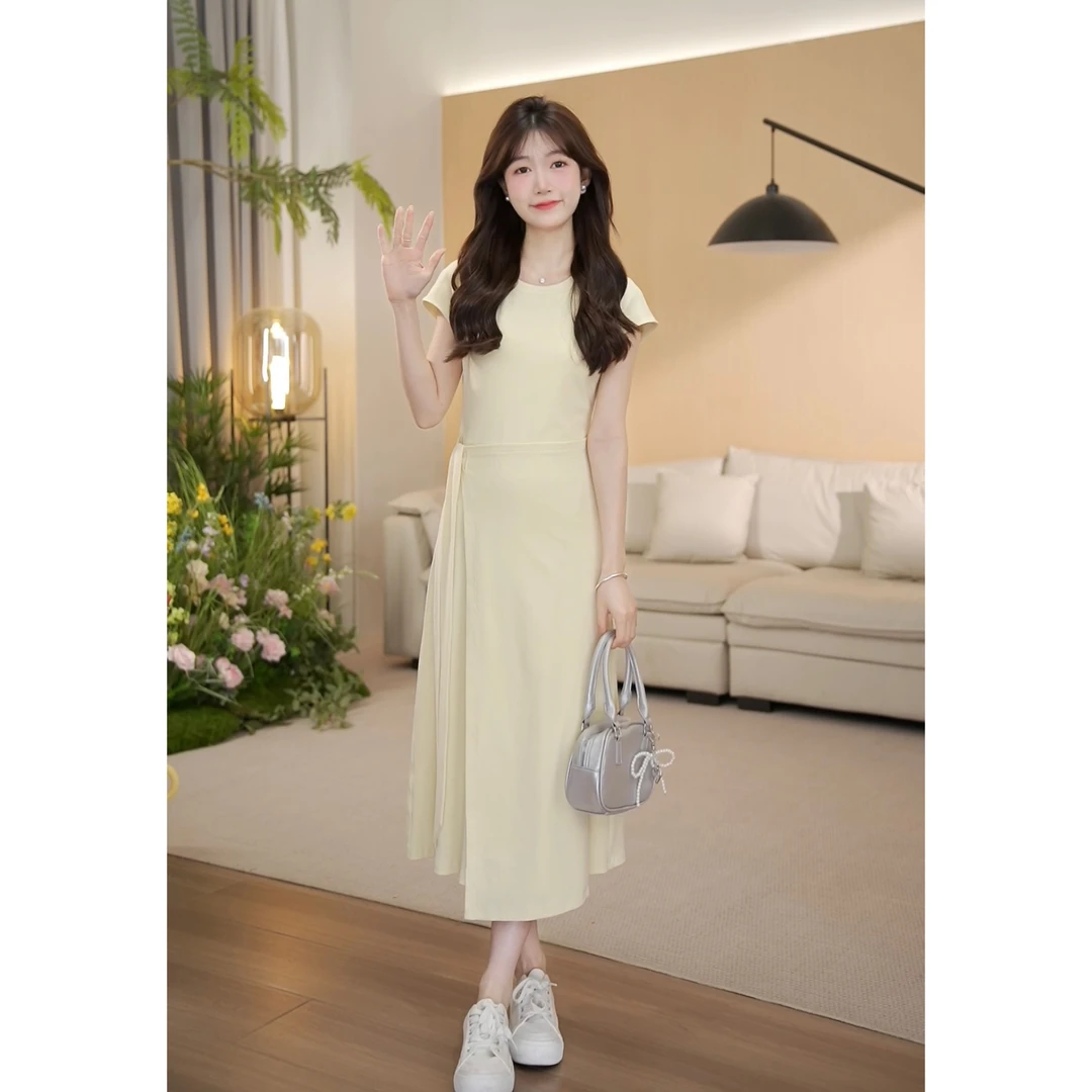 （现货）夏季显瘦法式小众收腰温柔设计感连衣裙-2173