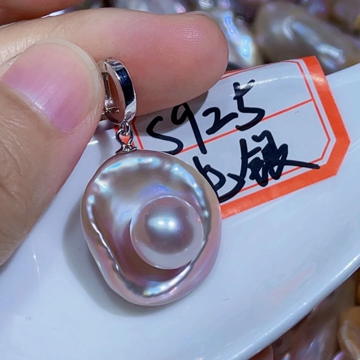 淡水珍珠银S925镶嵌颈饰