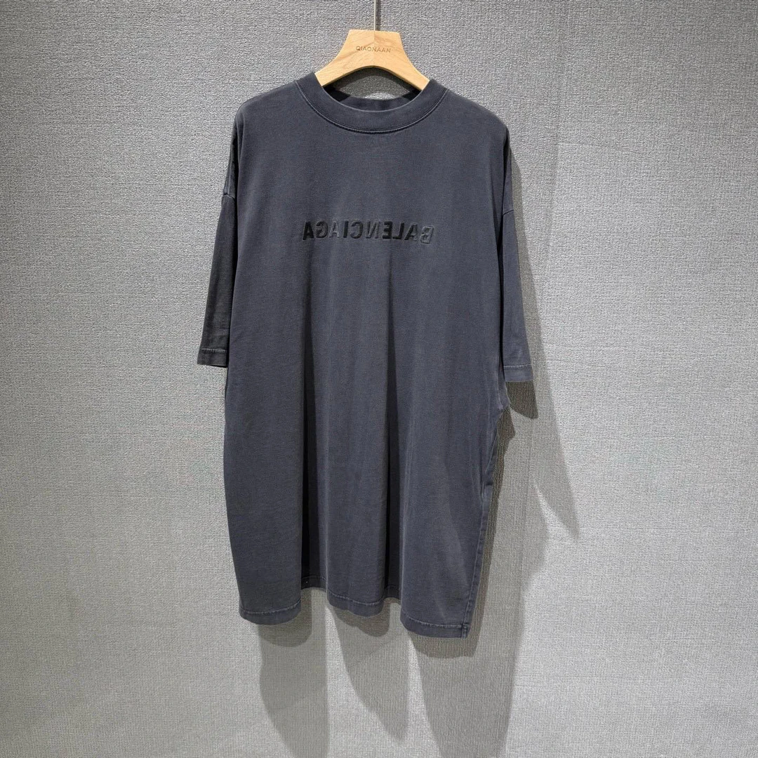 99新 Balenciaga/巴黎世家 镜像字母刺绣短袖T恤 99新3码/2119