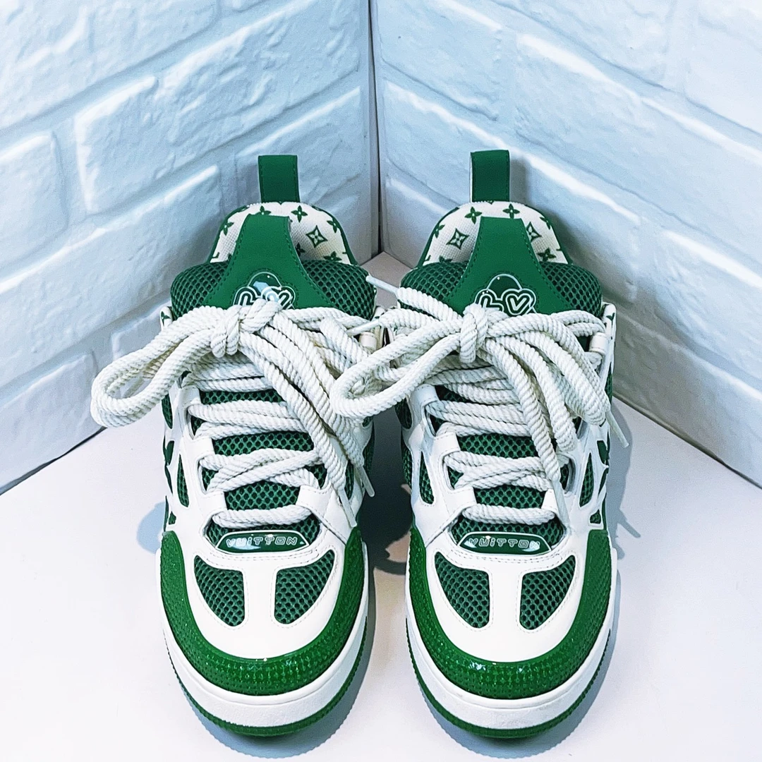 99新 LouisVuitton/路易威登 skate面包鞋白绿配色 欧码6码40码