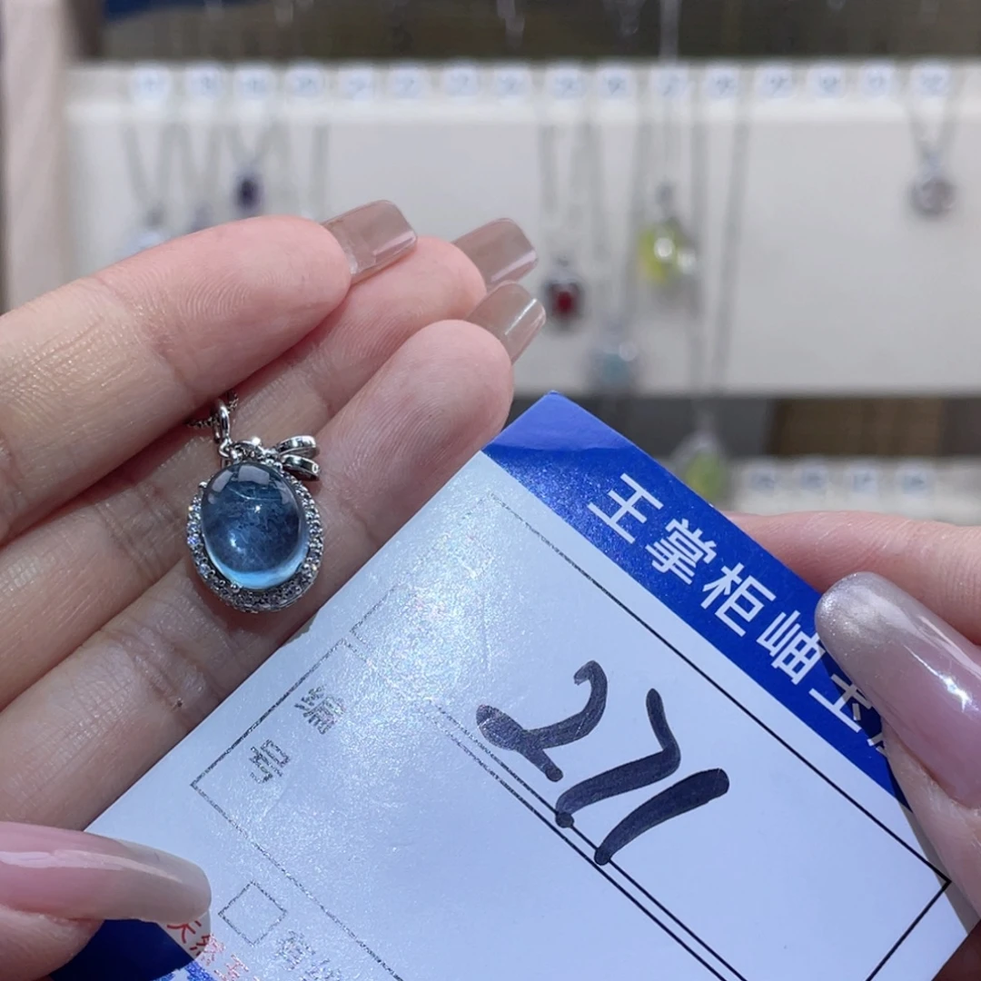 海蓝宝石手链银S925镶嵌