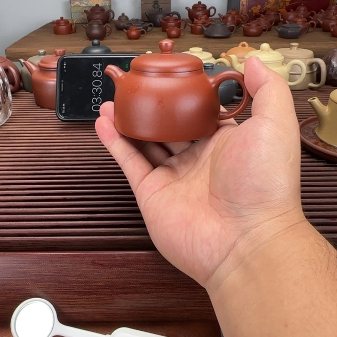 玖***月茶壶紫砂微瑕朱泥全手