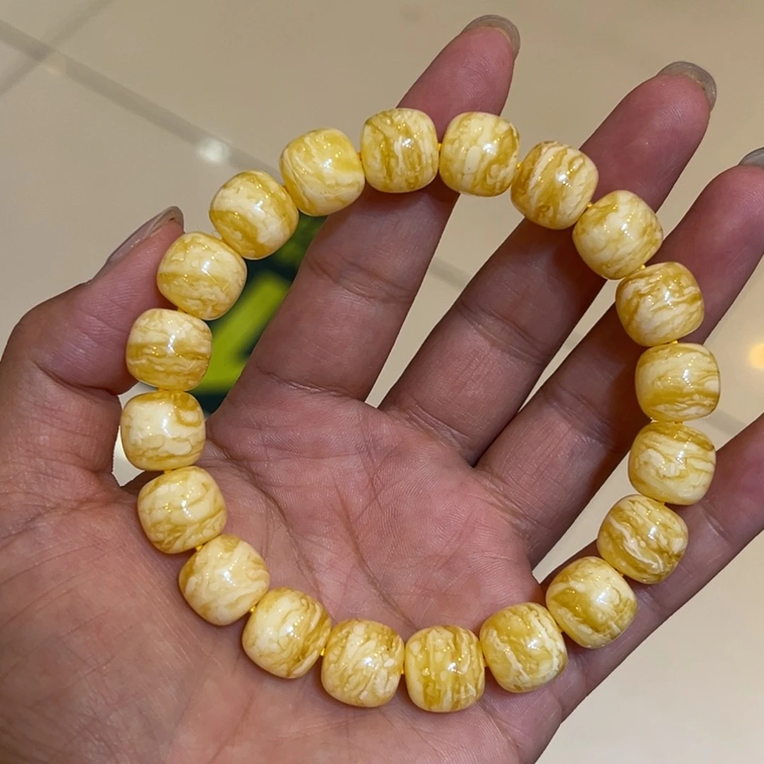 手链琥珀未镶嵌12➕胶皮料同料老型手串