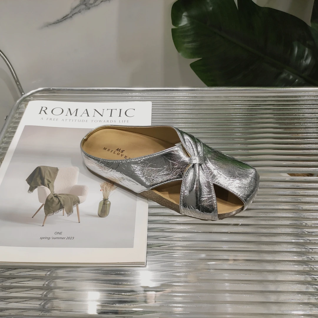 法式气质时尚懒人夏季外穿舒适平底包头拖鞋611-81