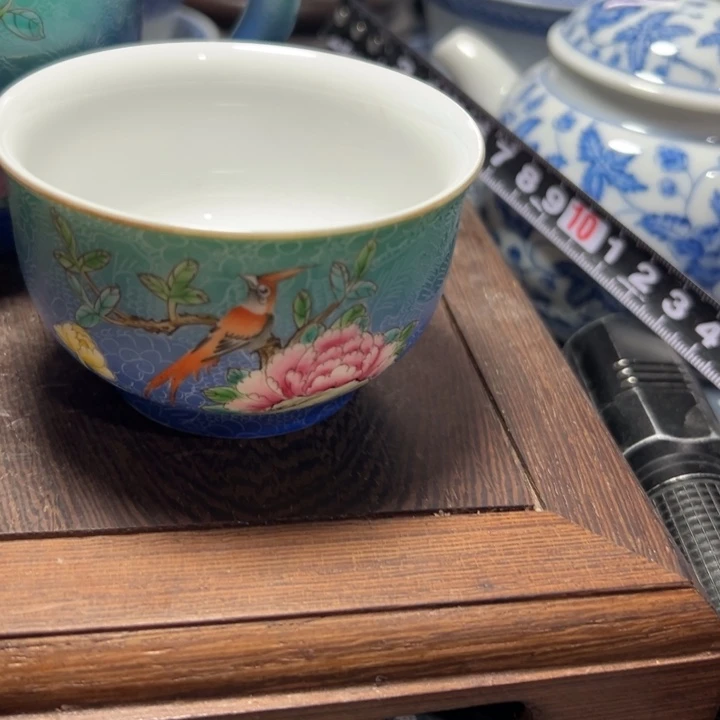 5***7陶手绘扒花主人杯