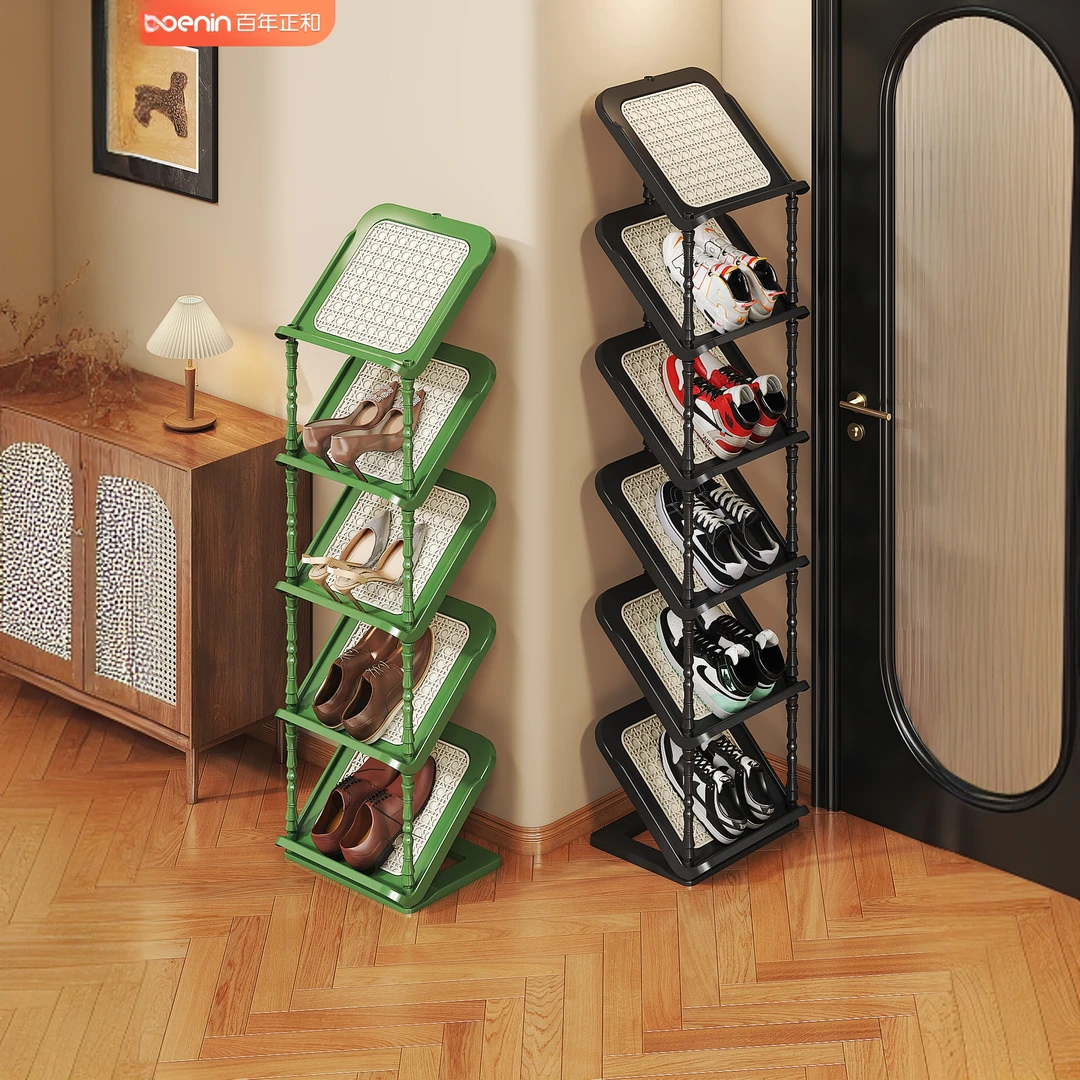 鞋架倾斜多层家用入户门口玄关小窄鞋柜鞋架家用门口鞋架门口专用