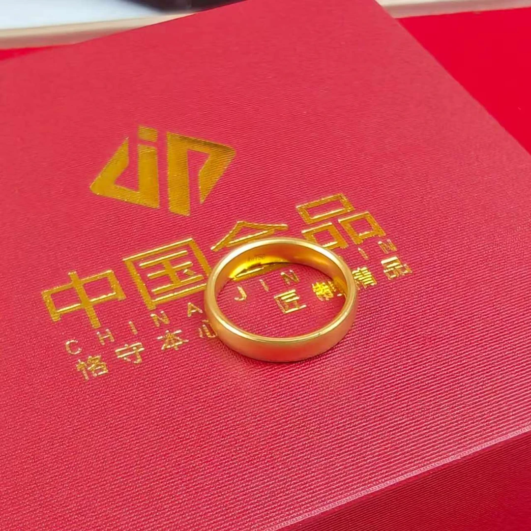 经典爆款18K金古达泥鳅背粗圈戒指 真金轻奢时尚百搭情侣对戒