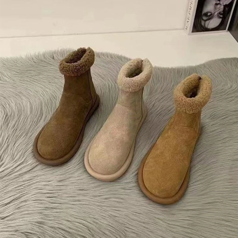 36I断码特价勃肯雪地靴女2025年新款冬季加绒加厚保暖短靴复古
