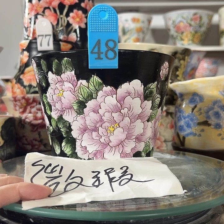 景德镇幸运花盆手绘韩式花盆