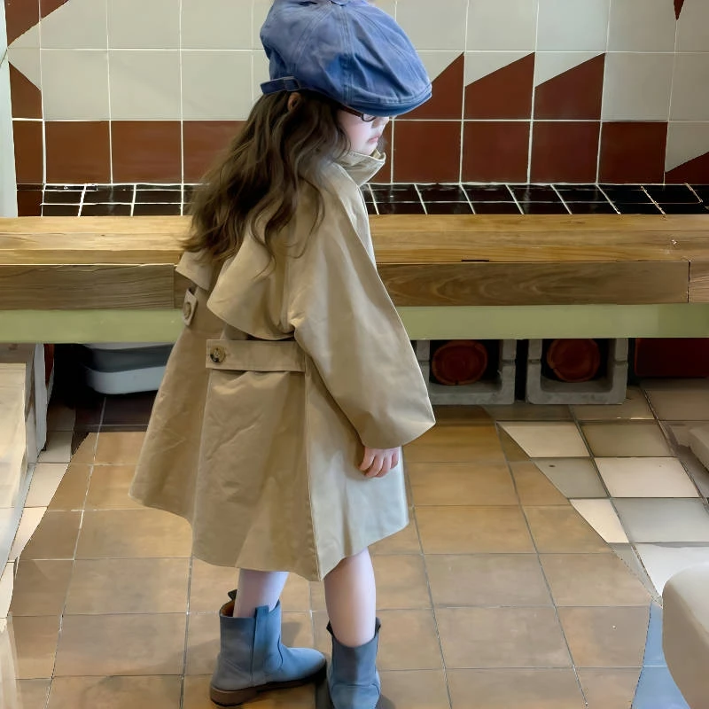 儿童外套春秋风衣宝宝中长款韩版童装洋气中大童英伦风秋装秋季上