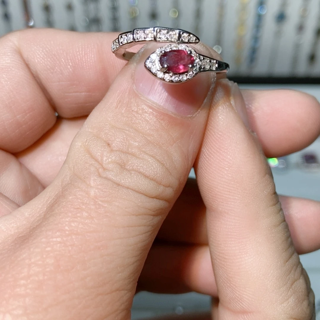 绿水晶戒指银S925镶嵌