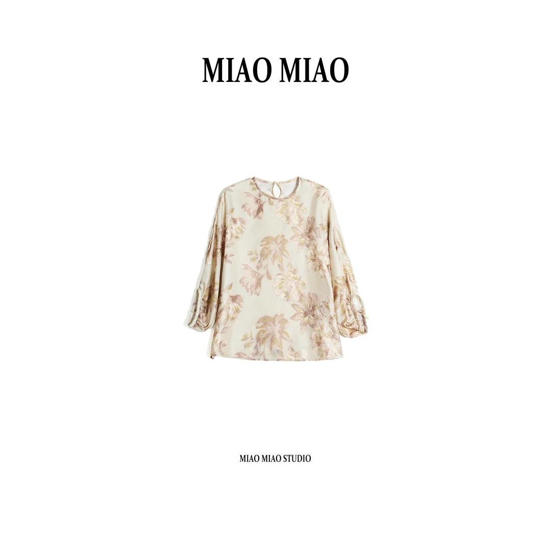 【云彻】淼淼家O197国风新中式夏季时尚透孔萝气质桑蚕丝上衣