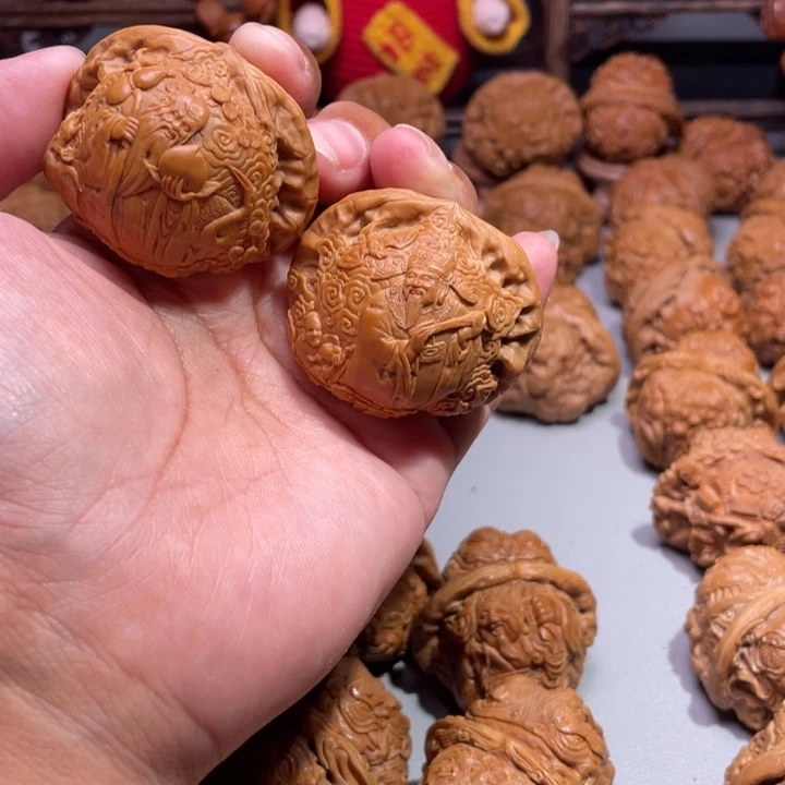 漂*者南瓜墩雕刻的福禄寿禧